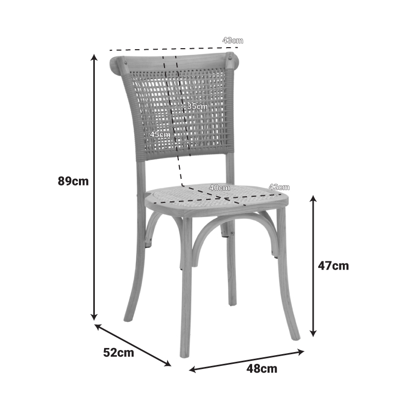 Καρέκλα Karley pakoworld φυσικό ξύλο οξιάς-έδρα φυσικό rattan 48x52x89εκ 3