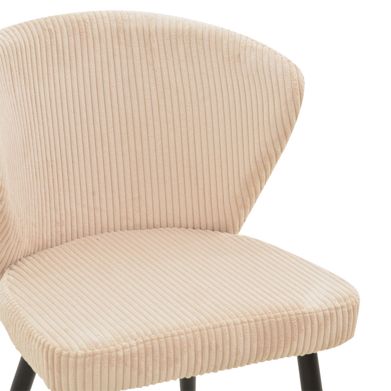 Καρέκλα Mattia pakoworld κρεμ ύφασμα-πόδι μαύρο μέταλλο 55x53x80εκ 6