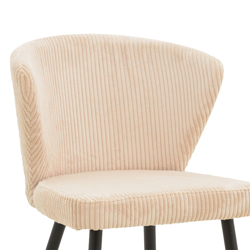 Καρέκλα Mattia pakoworld κρεμ ύφασμα-πόδι μαύρο μέταλλο 55x53x80εκ 7