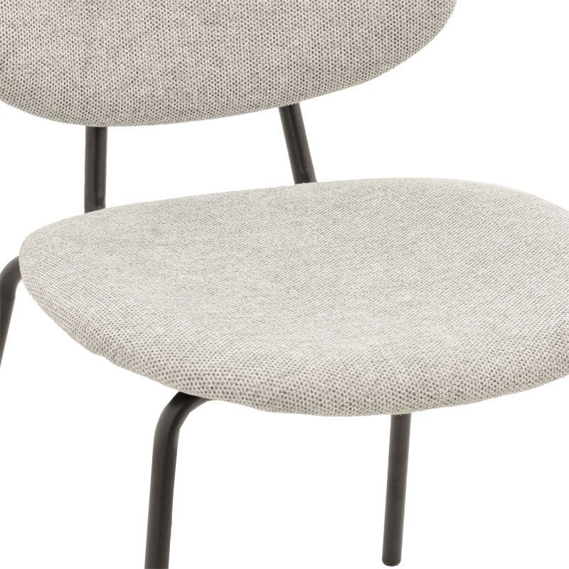 Καρέκλα Pietro pakoworld ανοιχτό γκρι ύφασμα-πόδι μαύρο μέταλλο 50x53x83εκ 5