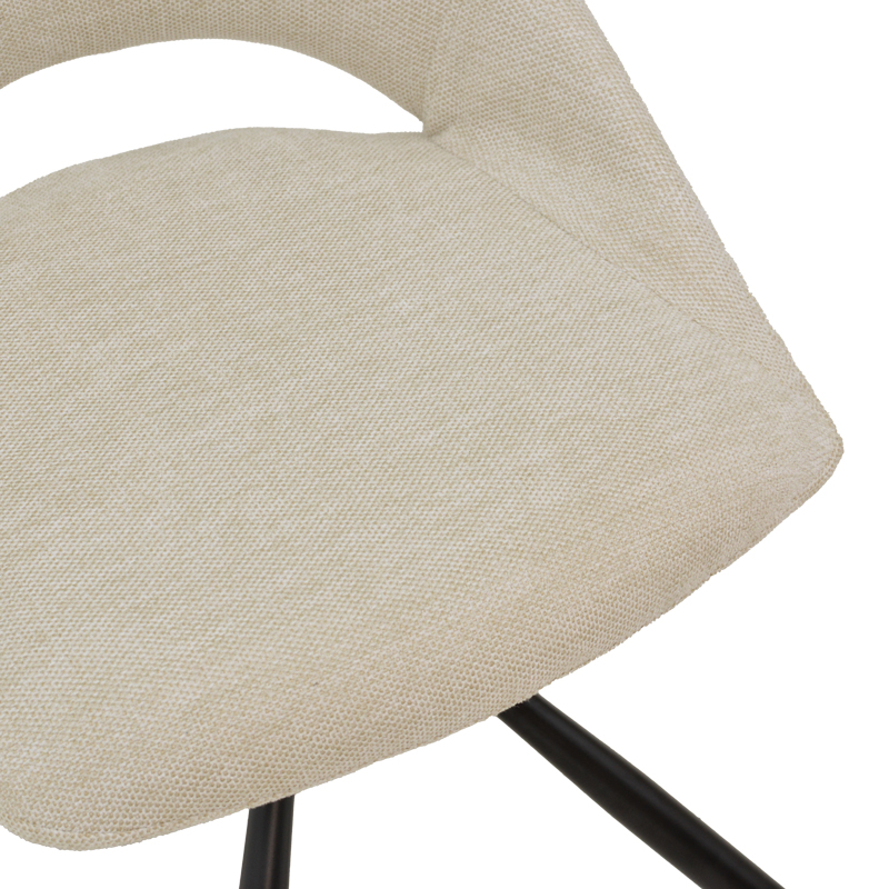 Καρέκλα Luciano pakoworld ύφασμα σε κρεμ απόχρωση και μαύρο μεταλλικό πόδι περιστρεφόμενη 52x58x86εκ 6