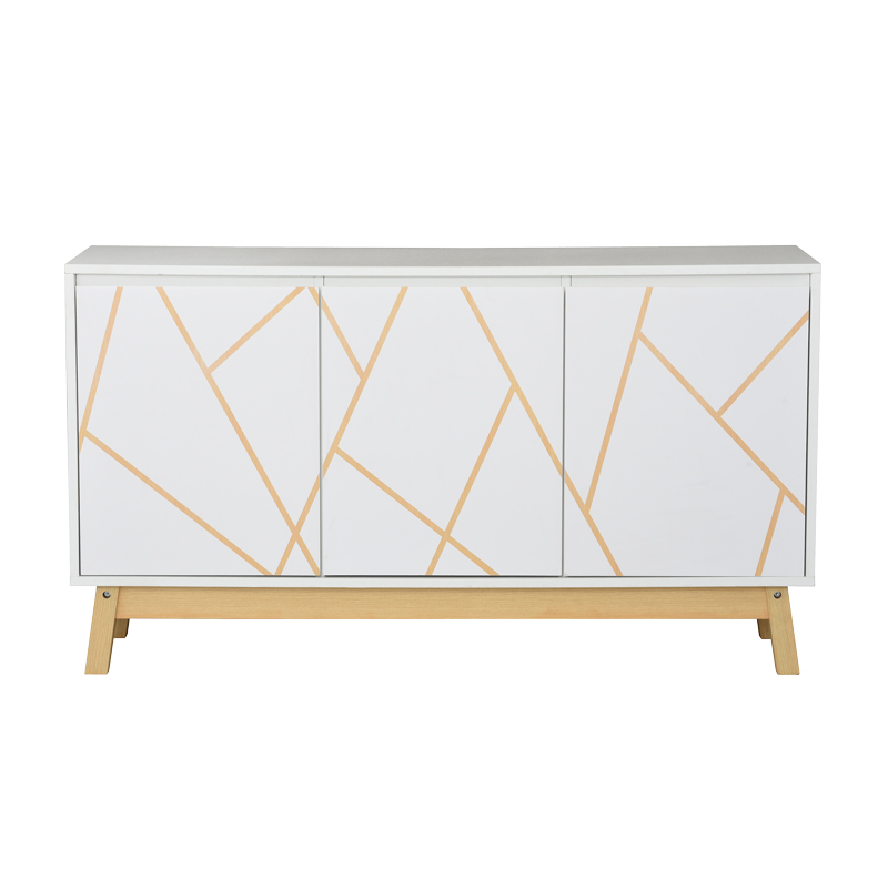 Μπουφές Aria pakoworld λευκό-φυσικό 120x35x67 εκ 3