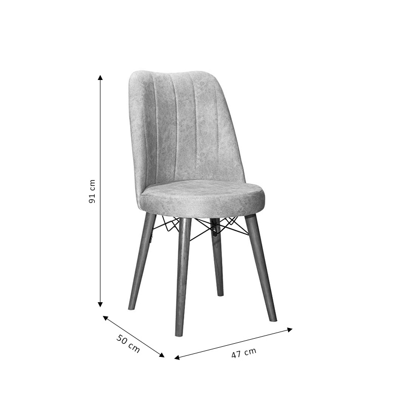 Καρέκλα Nevis I pakoworld εκρού antique ύφασμα-καρυδί πόδι 7