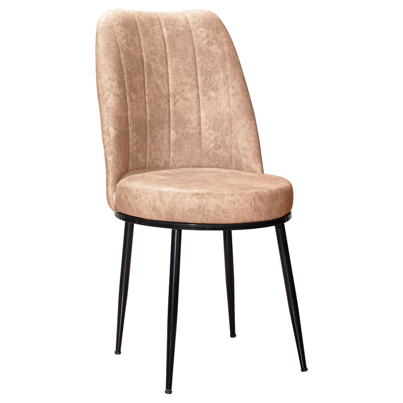 Καρέκλα Farell I pakoworld ύφασμα εκρού antique-μεταλλικό μαύρο πόδι 1