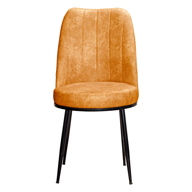 Καρέκλα Farell I pakoworld ύφασμα πορτοκαλί antique-μεταλλικό μαύρο πόδι 5