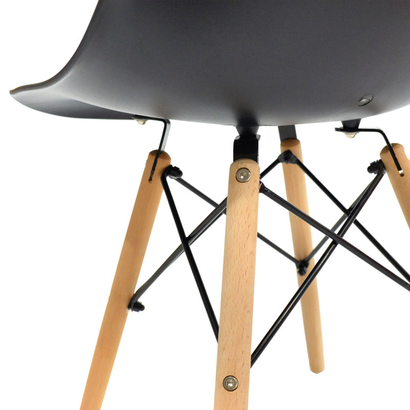 Καρέκλα Julita pakoworld PP μαύρο-φυσικό πόδι 46x50x82εκ 7