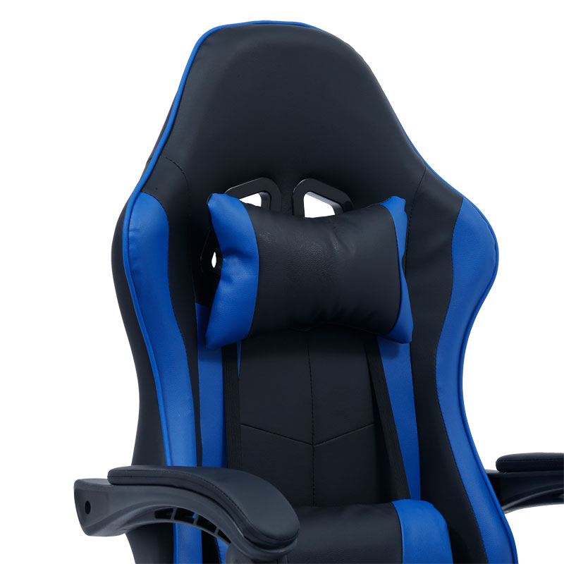 Καρέκλα γραφείου gaming William pakoworld PU μαύρο-μπλε 7