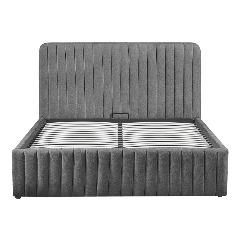 Κρεβάτι διπλό Zilin pakoworld ύφασμα ανθρακί με αποθηκευτικό χώρο 160x200εκ 6