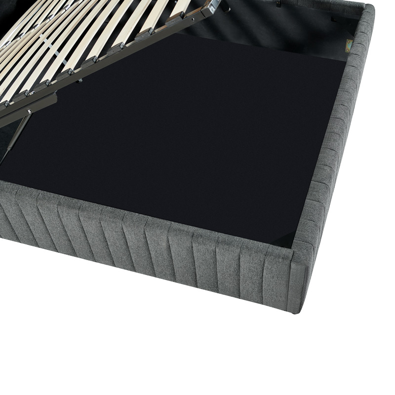 Κρεβάτι διπλό Zilin pakoworld ύφασμα ανθρακί με αποθηκευτικό χώρο 160x200εκ 7