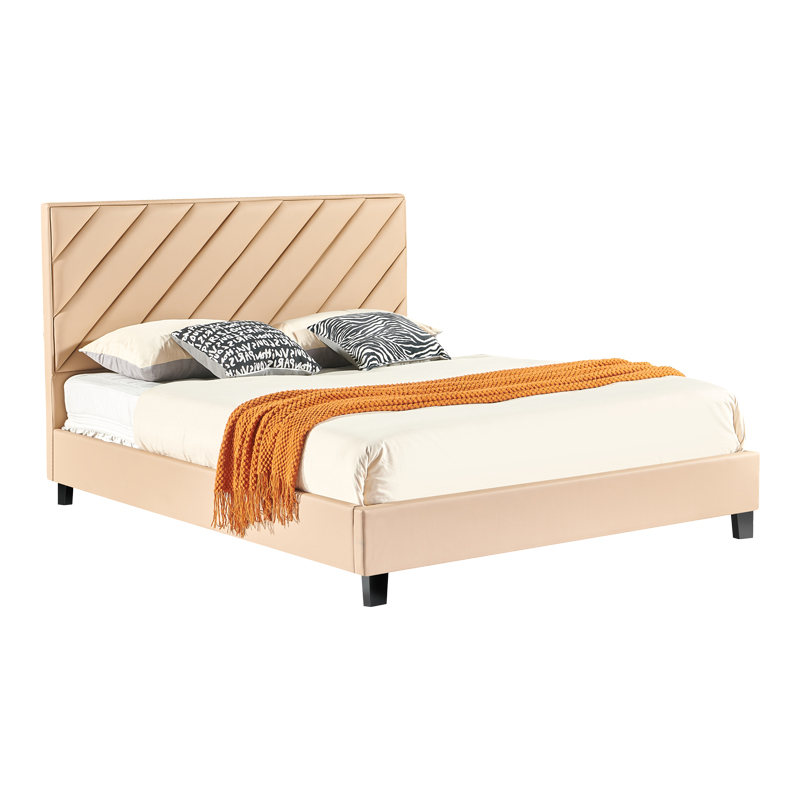 Κρεβάτι διπλό Franky pakoworld pu μπεζ 160x200εκ 2
