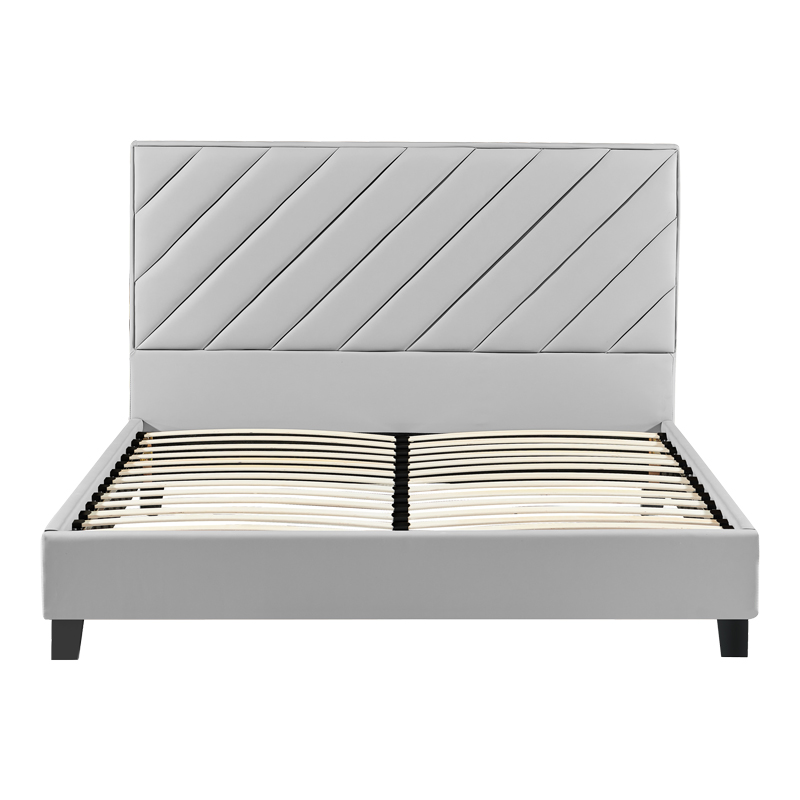 Κρεβάτι διπλό Franky pakoworld pu γκρι 160x200εκ 4