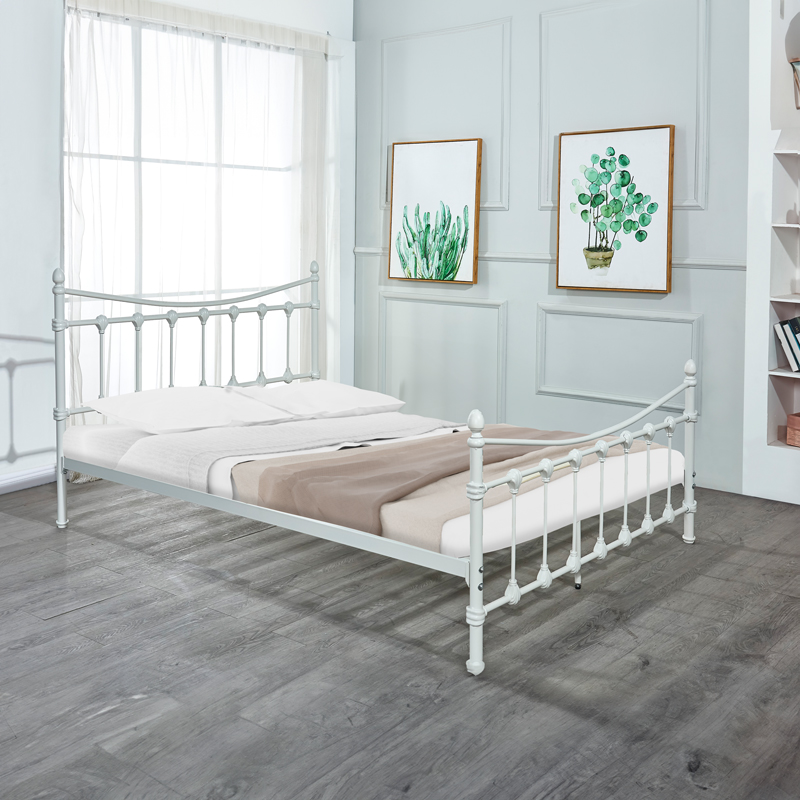 Κρεβάτι Beowulf pakoworld λευκό μεταλλικό 140x190εκ 1