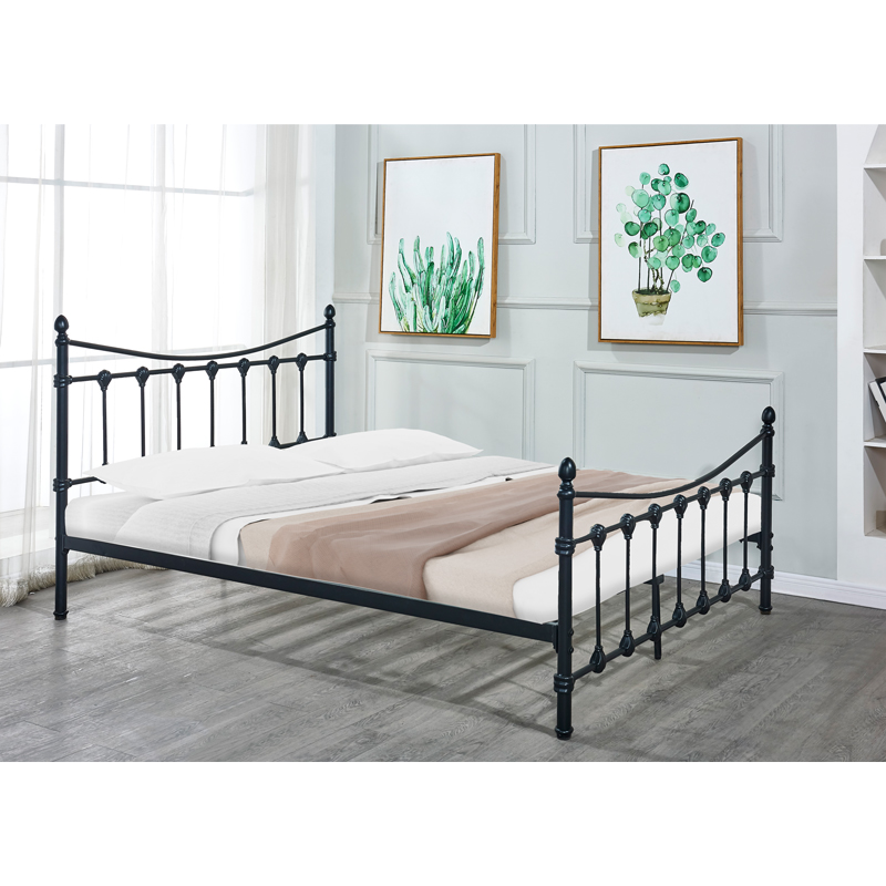 Κρεβάτι Beowulf pakoworld μαύρο μεταλλικό 140x190εκ 2