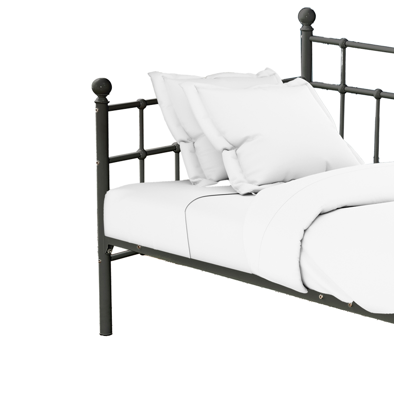 Καναπές-κρεβάτι Havelock pakoworld μαύρο μεταλλικό 90x190 3