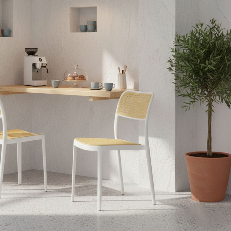 Καρέκλα Westley pakoworld pp φυσικό-λευκό 55x47x81εκ 2