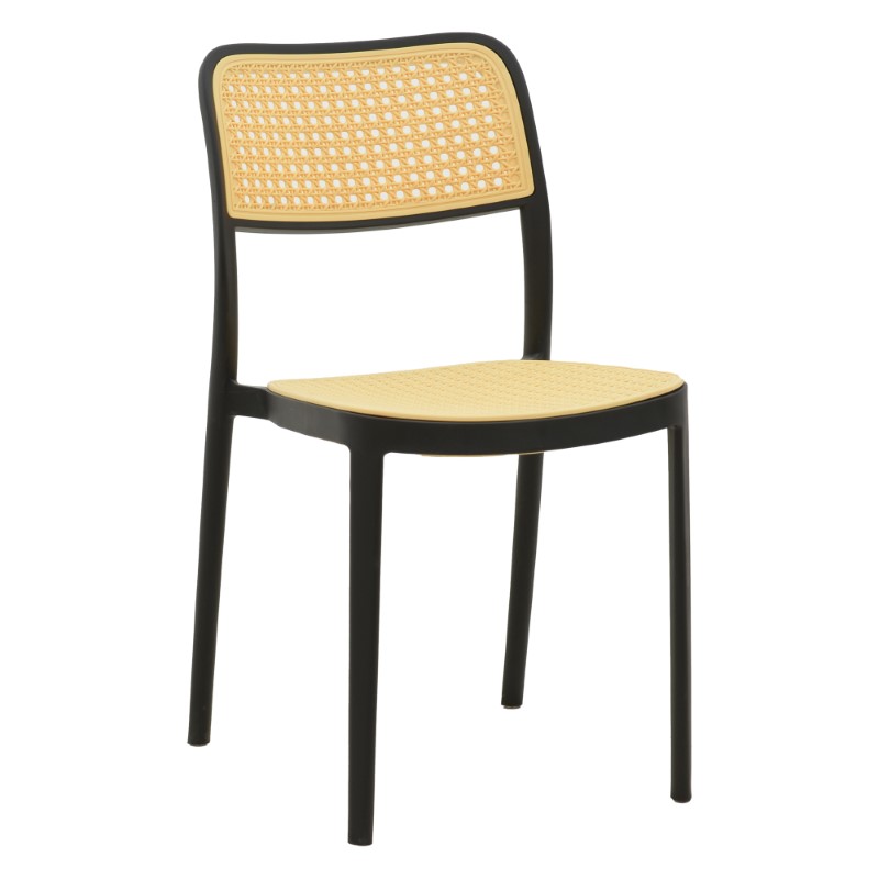 Καρέκλα Westley pakoworld pp φυσικό-μαύρο 55x47x81εκ 1
