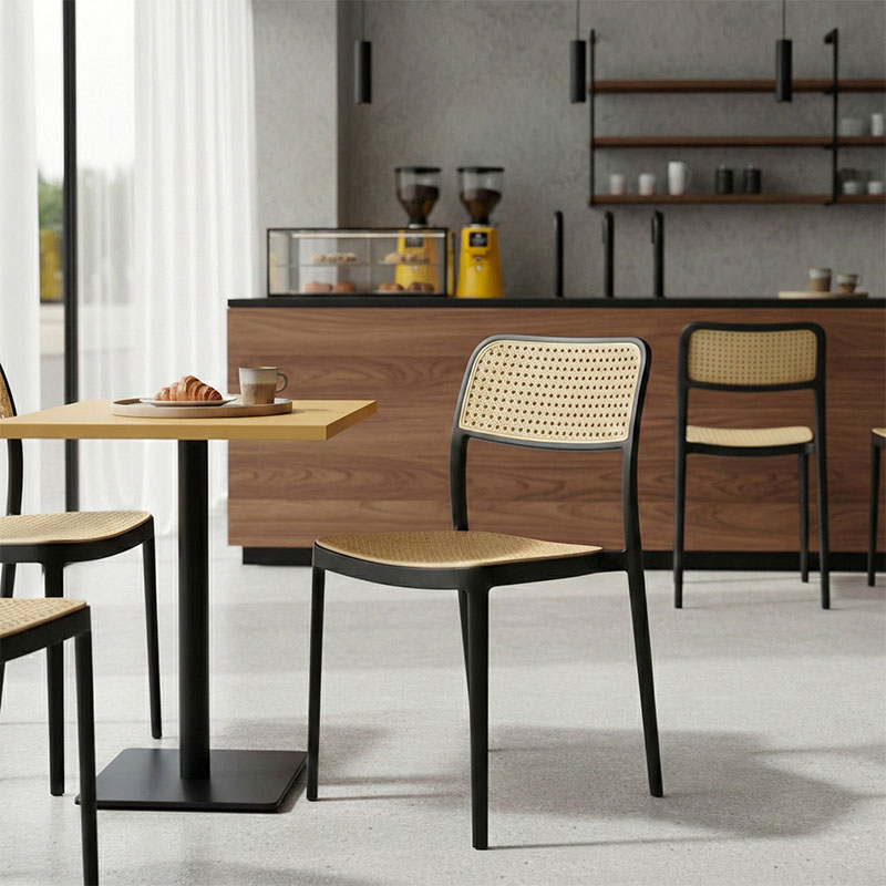 Καρέκλα Westley pakoworld pp φυσικό-μαύρο 55x47x81εκ 2