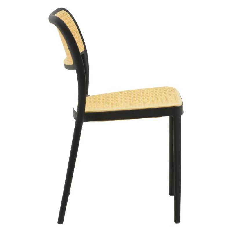 Καρέκλα Westley pakoworld pp φυσικό-μαύρο 55x47x81εκ 4