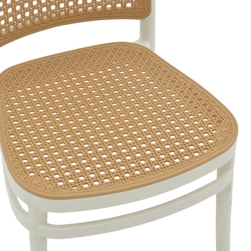 Καρέκλα Nereus pakoworld pp φυσικό-λευκό 45x43x84εκ 8