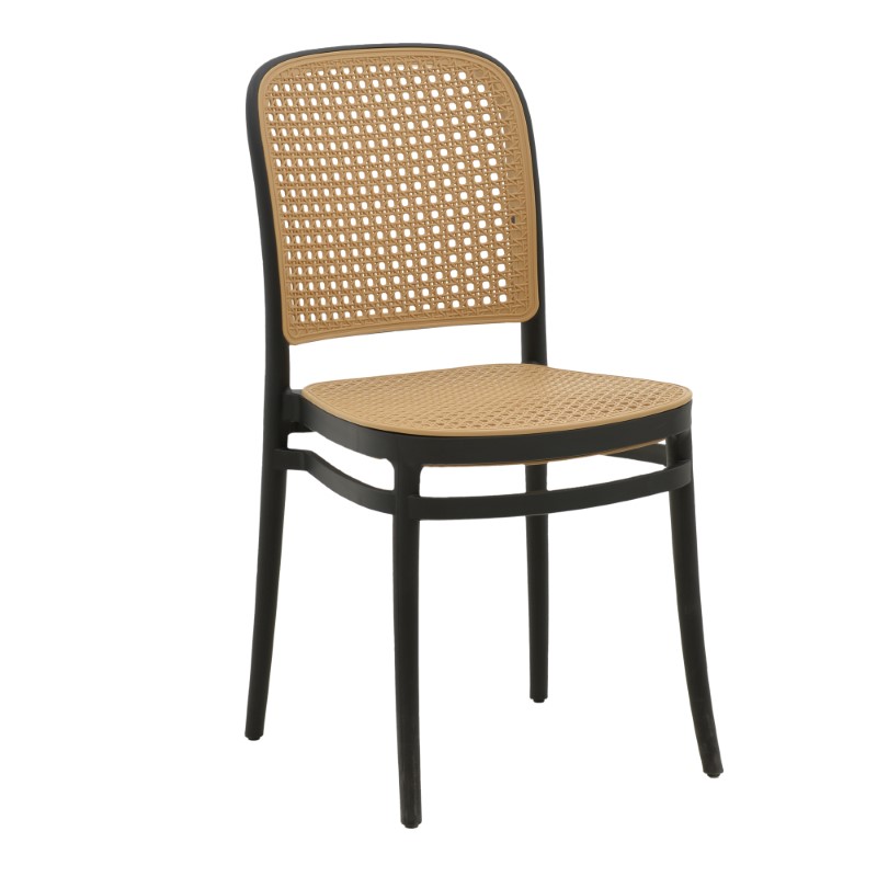 Καρέκλα Nereus pakoworld pp φυσικό-μαύρο 45x43x84εκ 1