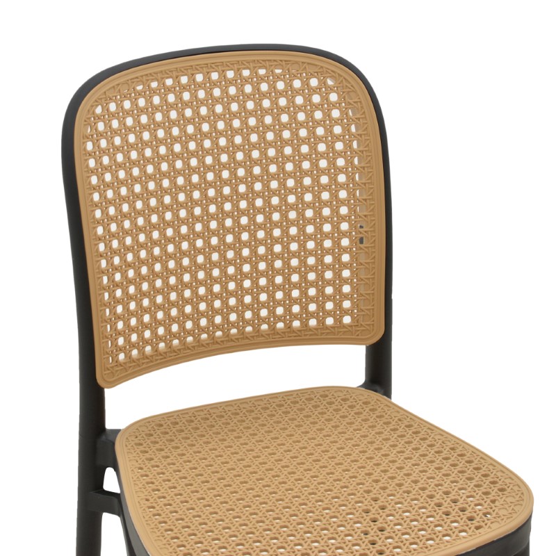 Καρέκλα Nereus pakoworld pp φυσικό-μαύρο 45x43x84εκ 5