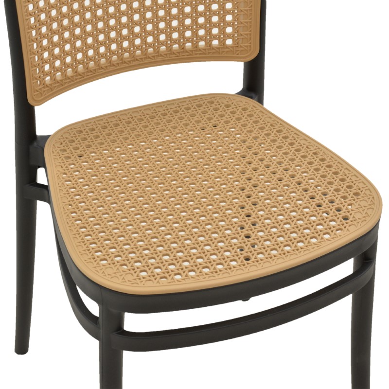 Καρέκλα Nereus pakoworld pp φυσικό-μαύρο 45x43x84εκ 6