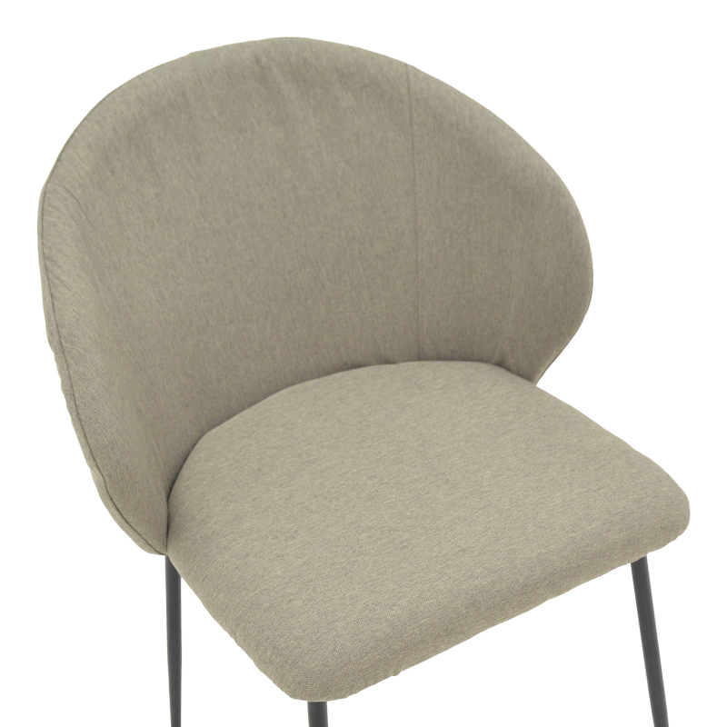 Καρέκλα Olympian pakoworld ύφασμα σε γκρι-μπεζ απόχρωση με μαύρο μεταλλικό πόδι 50x55x83εκ 7