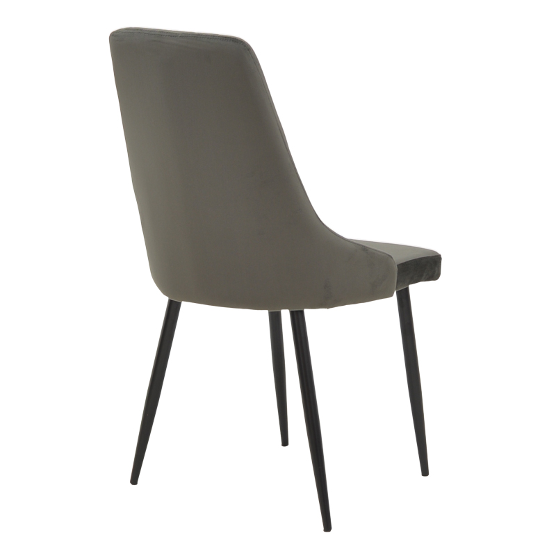 Καρέκλα Azori pakoworld ανθρακί βελούδο-πόδι μαύρο μέταλλο 49x55x85εκ 2