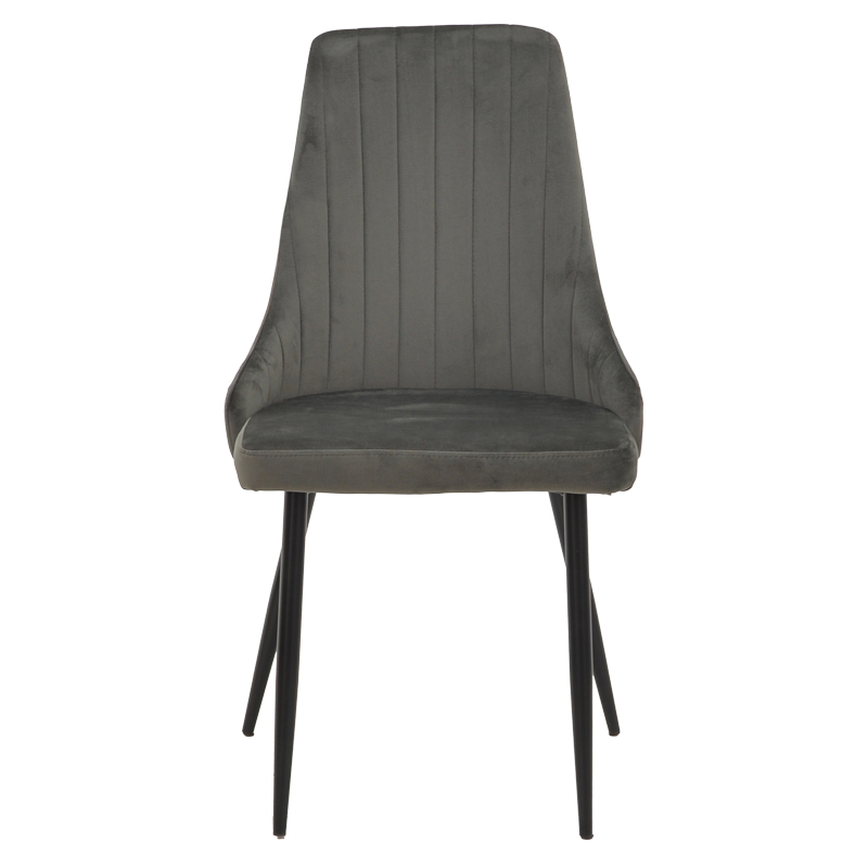 Καρέκλα Azori pakoworld ανθρακί βελούδο-πόδι μαύρο μέταλλο 49x55x85εκ 4