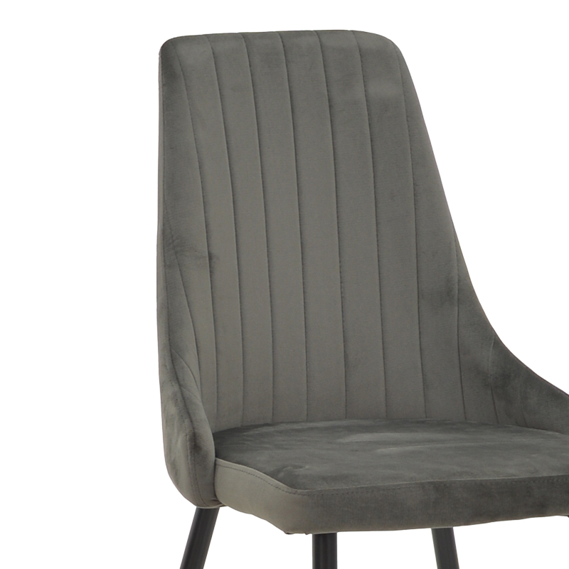 Καρέκλα Azori pakoworld ανθρακί βελούδο-πόδι μαύρο μέταλλο 49x55x85εκ 6