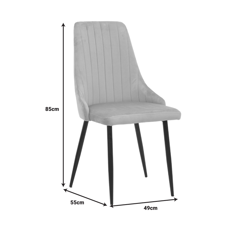 Καρέκλα Azori pakoworld ανθρακί βελούδο-πόδι μαύρο μέταλλο 49x55x85εκ 9