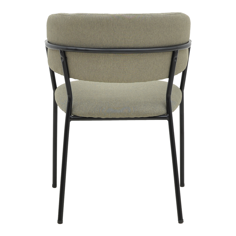 Καρέκλα Morel pakoworld γκρι ύφασμα-πόδι μαύρο μέταλλο 55x55x76εκ 5