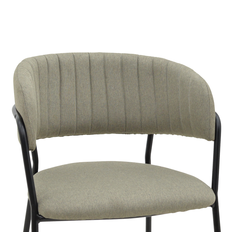 Καρέκλα Morel pakoworld γκρι ύφασμα-πόδι μαύρο μέταλλο 55x55x76εκ 6