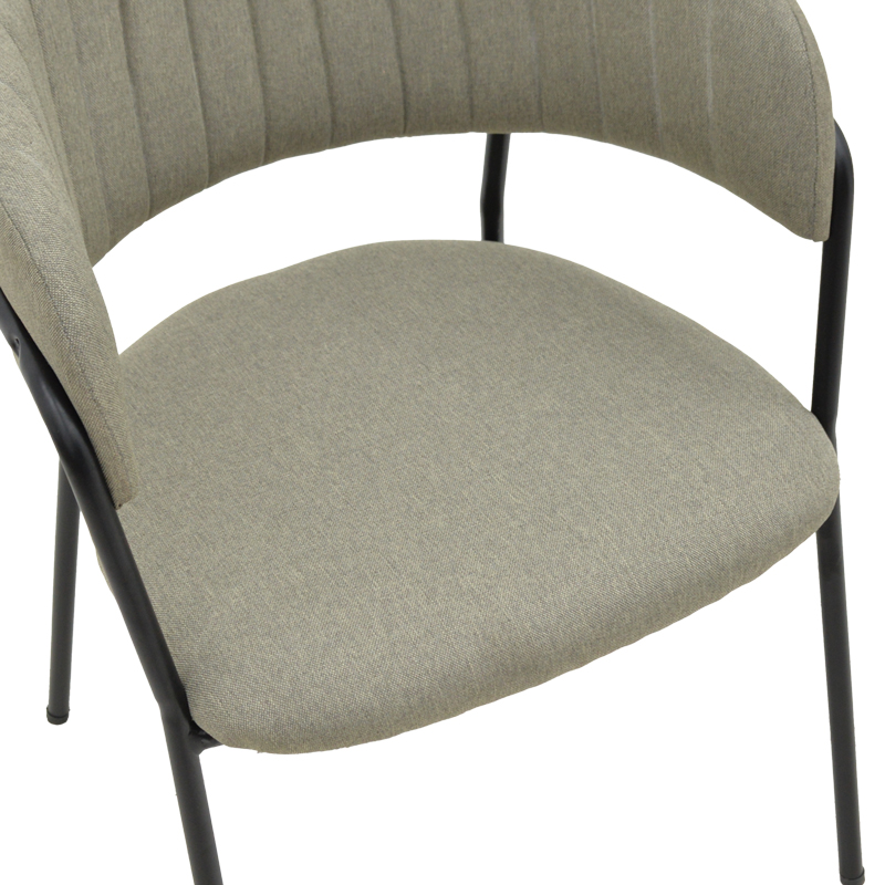 Καρέκλα Morel pakoworld γκρι ύφασμα-πόδι μαύρο μέταλλο 55x55x76εκ 7