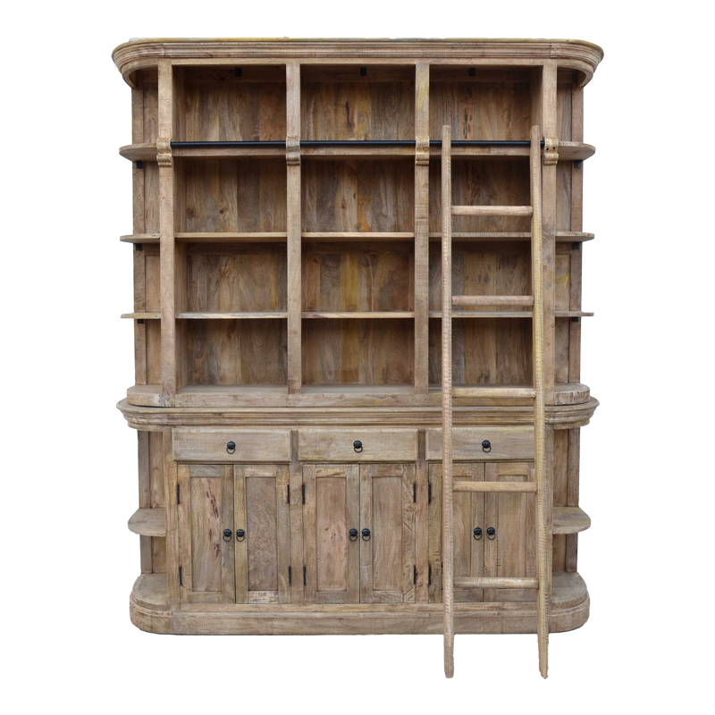 Βιβλιοθήκη Shelvy Inart sonoma μασίφ mango ξύλο 200x40x230εκ 2
