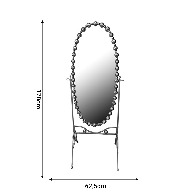 Καθρέπτης Present Inart μαύρο μέταλλο 63.5x50x171εκ 2