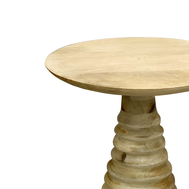 Βοηθητικό τραπέζι Souler Inart φυσικό μασίφ mango ξύλο Φ38x56εκ 2