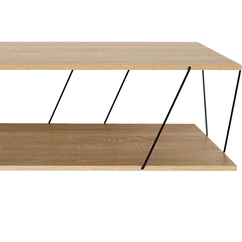 Tραπέζι σαλονιού Tars pakoworld οακ-μαύρο 120x48x30εκ 4