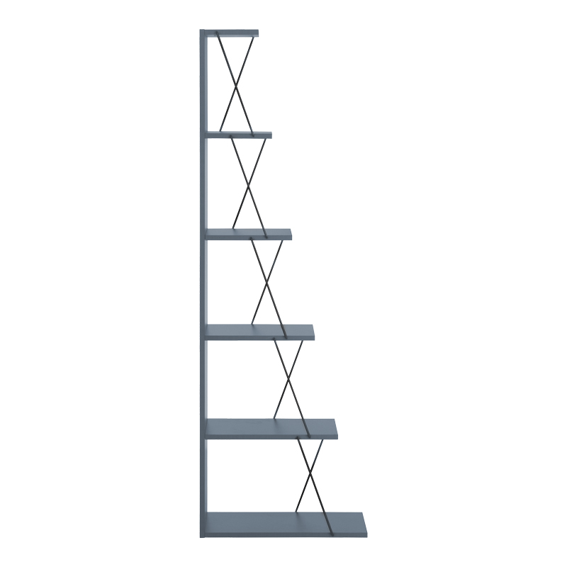 Βιβλιοθήκη Tars pakoworld γκρι-μαύρο 60x24x146.5εκ 3