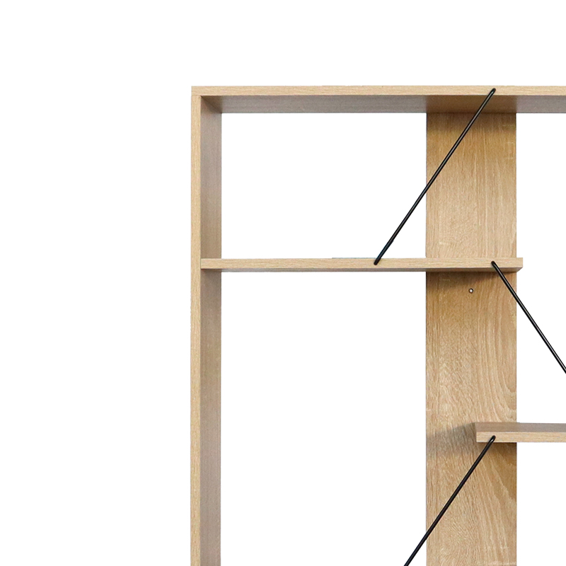 Βιβλιοθήκη Tars pakoworld οακ-μαύρο 84x25.5x154.5εκ 3