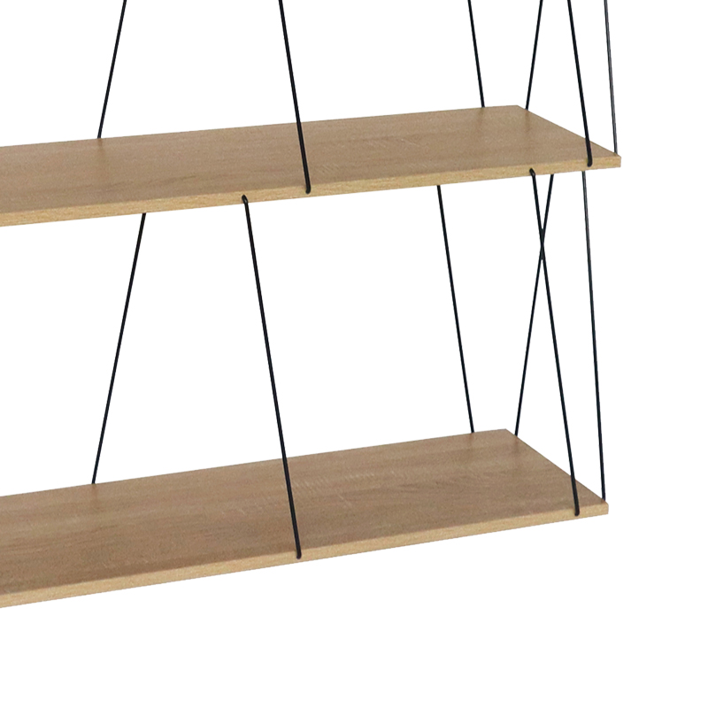 Βοηθητικό τραπέζι-ραφιέρα Tars pakoworld oak-μαύρο 80x30x69.2εκ 4