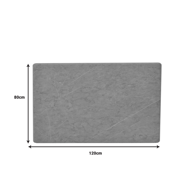 Επιφάνεια τραπεζιού Zerbo pakoworld τ.Werzalit σε γκρι απόχρωση μαρμάρου 120x80εκ 3