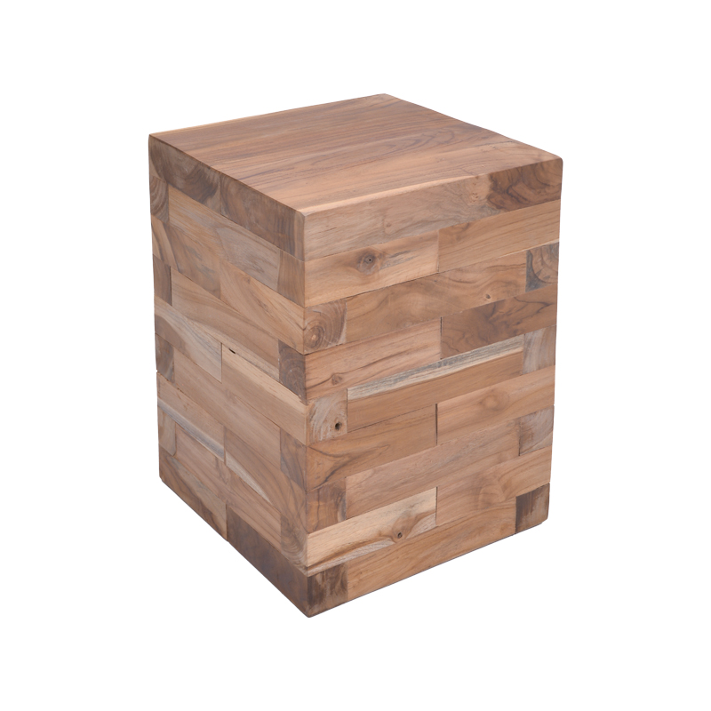 Βοηθητικό τραπέζι Werzy Inart φυσικό μασίφ ξύλο teak 35x35x49εκ 2