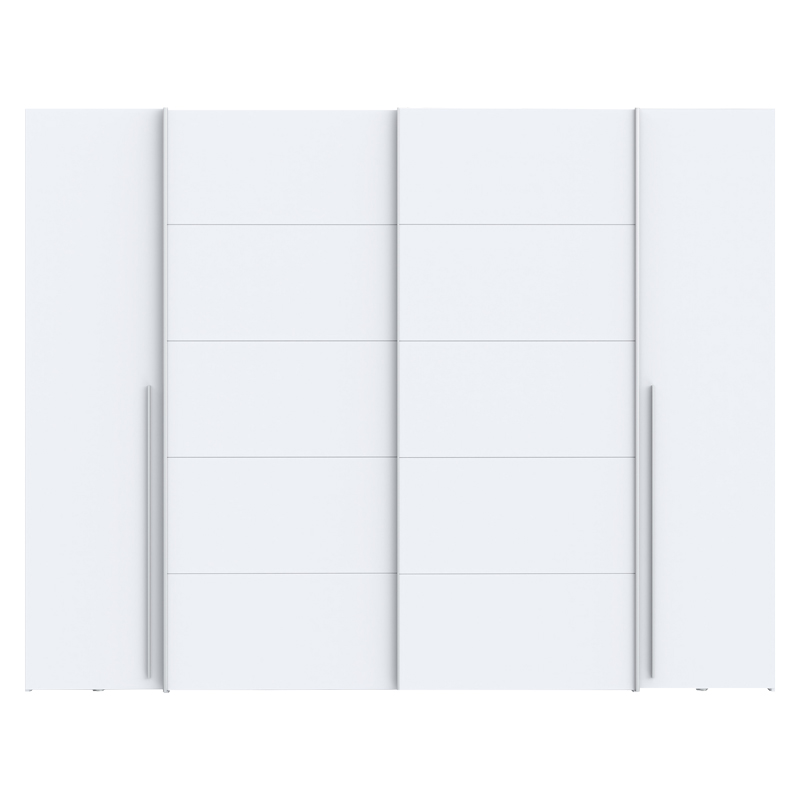 Ντουλάπα ρούχων Verzo pakoworld τετράφυλλη λευκό μελαμίνης 270.5x61.5x210.5εκ 3