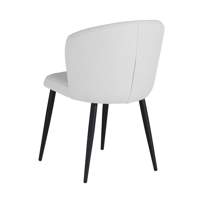 Καρέκλα Piyan pakoworld εκρού ύφασμα- πόδι μαύρο μέταλλο 55x58.5x80εκ 2