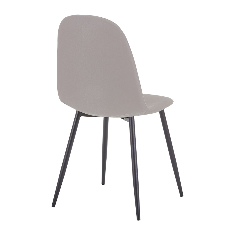 Καρέκλα Bella pakoworld ανοιχτό γκρι ύφασμα-πόδι μαύρο μέταλλο 43x52x88εκ 2