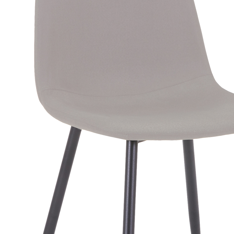 Καρέκλα Bella pakoworld ανοιχτό γκρι ύφασμα-πόδι μαύρο μέταλλο 43x52x88εκ 5