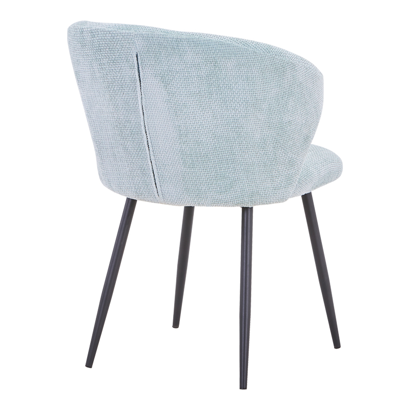 Καρέκλα Karg pakoworld σιέλ ύφασμα-πόδι μαύρο μέταλλο 57x62x80εκ 2