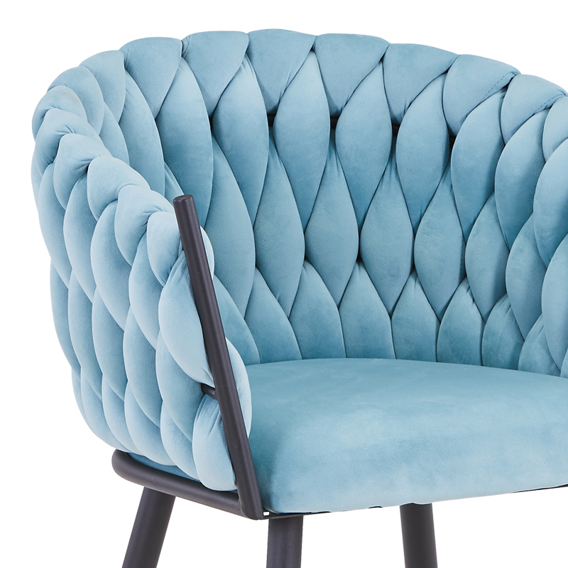 Πολυθρόνα Vivian pakoworld σιέλ βελούδο-πόδι μαύρο μέταλλο 61x55x80εκ 5