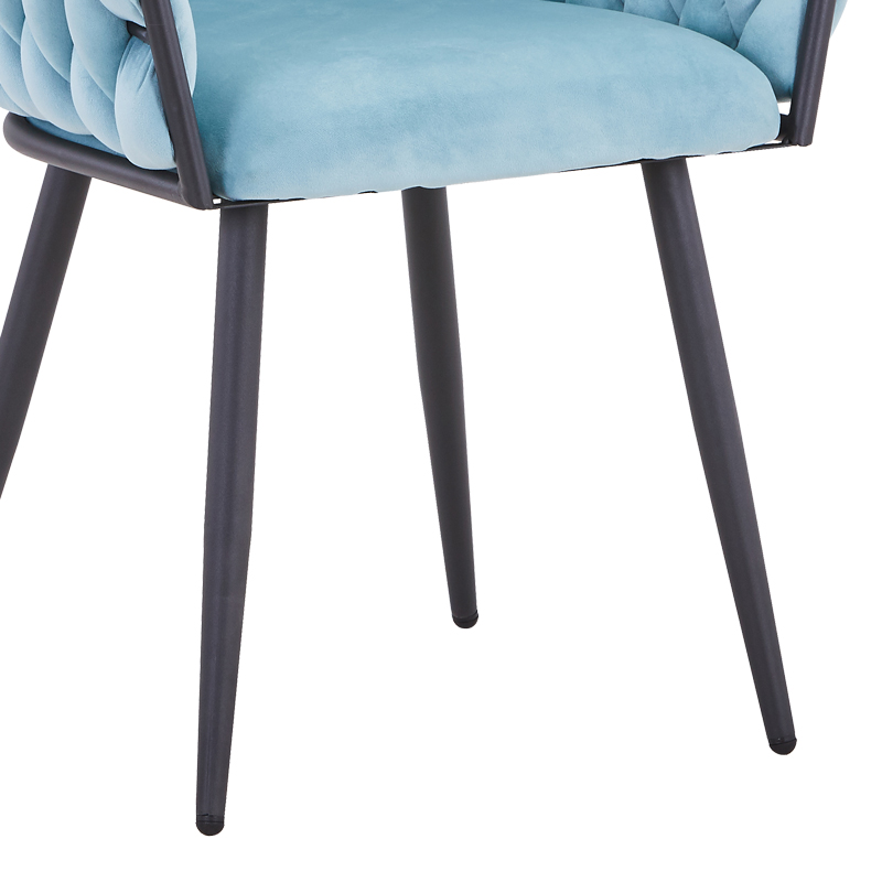 Πολυθρόνα Vivian pakoworld σιέλ βελούδο-πόδι μαύρο μέταλλο 61x55x80εκ 6